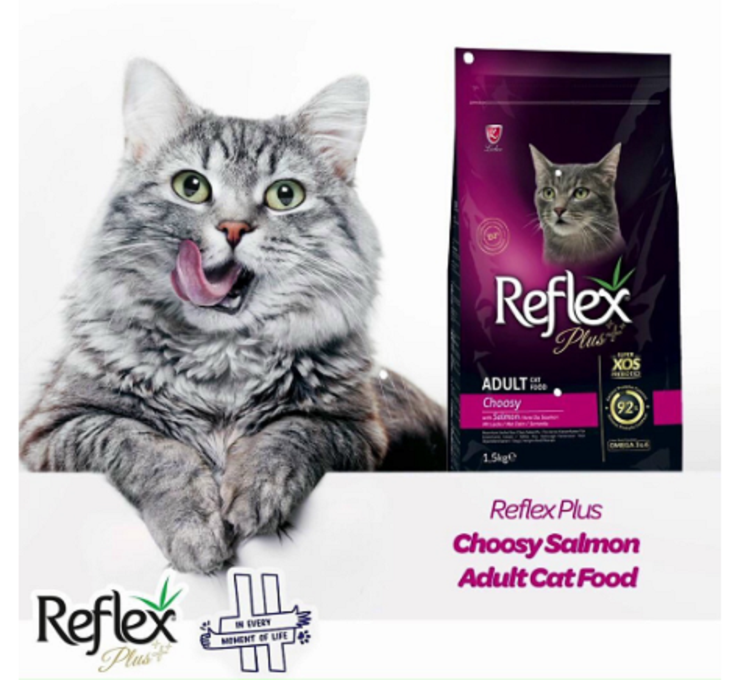 Hạt Mèo Lớn Reflex Plus Adult Cat Food Choosy Salmon 1.5kg - Dành cho mèo kén ăn