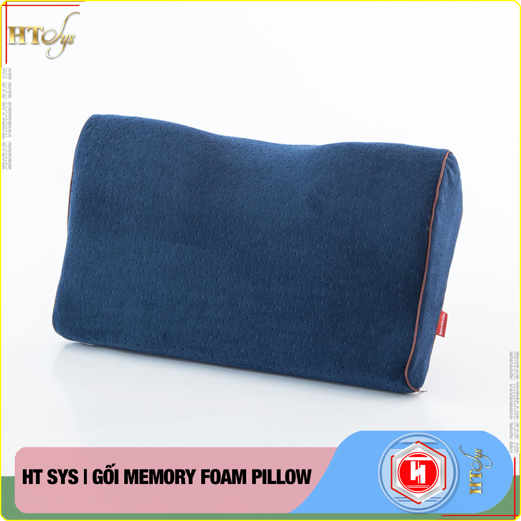 Gối cao su non Memory Foam Pillow công nghệ Nhật Bản -HT SYS- Giúp Ngủ Nhanh - Chống thoái hoá đốt sống cổ -