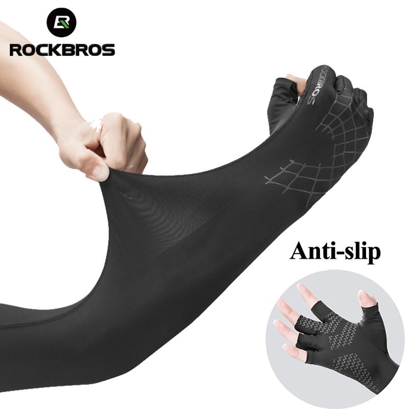 ROCKBROS Đi Xe Đạp Nữ Tay Thể Thao Ngoài Trời Cánh Tay Nữ Tay Chống Nắng Tia UV Cánh Tay Tay Băng Vải Chạy Đi Xe Đạp Vòng Tay Kèm Nhẫn Găng Tay