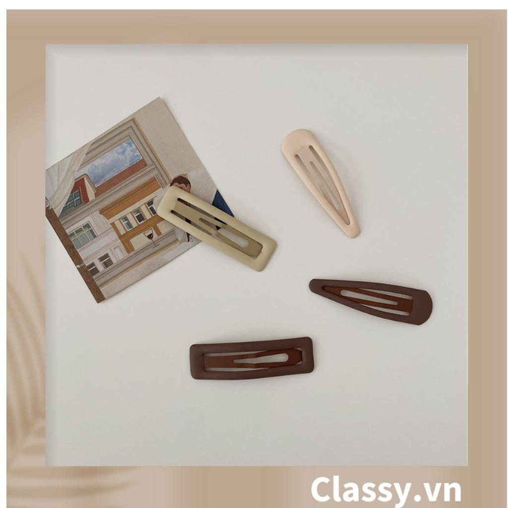 Kẹp tóc mái Classy kiểu dáng gợn sóng, màu sắc trung tính mang lại nét nữ tính sang trọng cho nữ PK1218