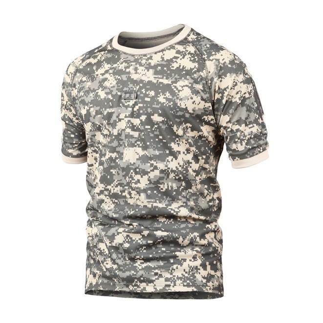 Áo thun cổ tròn chiến thuật_dã ngoại_sinh tồn - camo đen