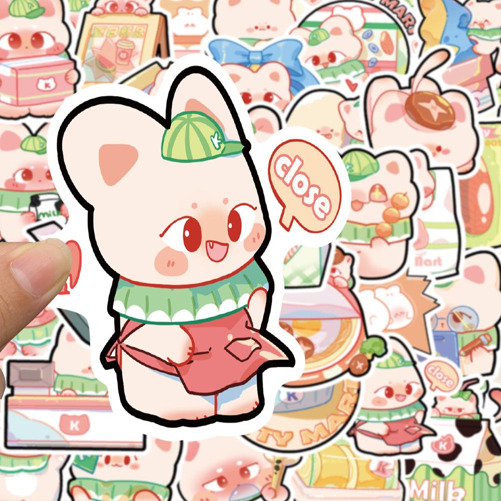 Sticker mèo kittymart hoạt hình cute trang trí mũ bảo hiểm, guitar, ukulele, điện thoại, sổ tay, laptop-mẫu S56