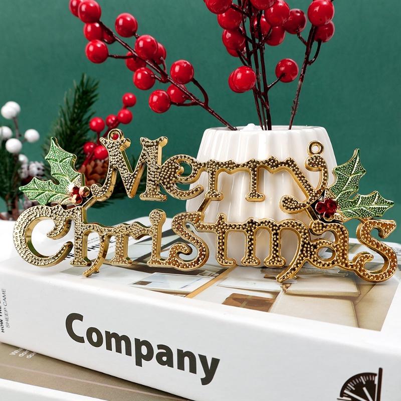Phụ Kiện Trang Trí Cây Thông Giáng Sinh Hình Chữ Merry Christmas 3D Kích Thước 14 / 20cm