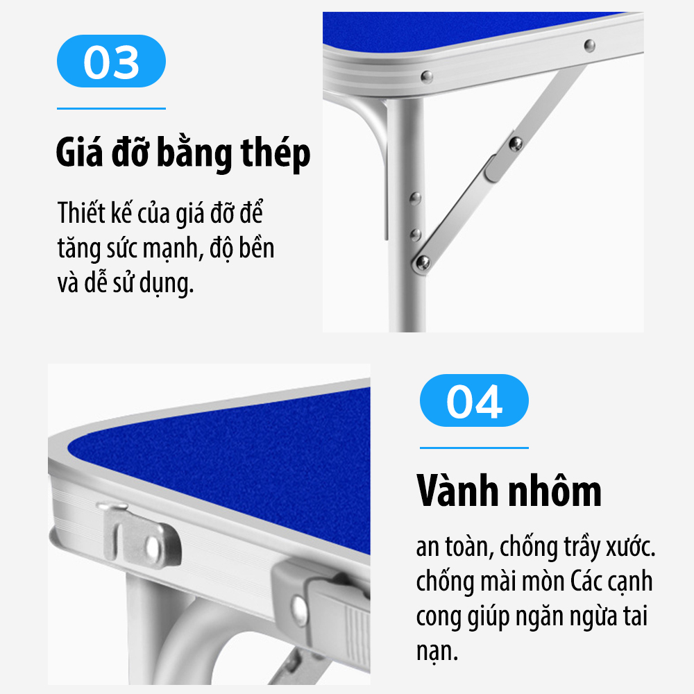 BG Bàn xếp gọn du lịch, dã ngoại, đi câu cá hoặc tiệc nướng ngoai trời bằng nhôm sSêu Nhẹ - Model T2 REDBROWN