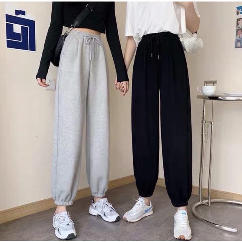 Quần nỉ jogger nữ trơn - quần nỉ ống bom unisex siêu hot