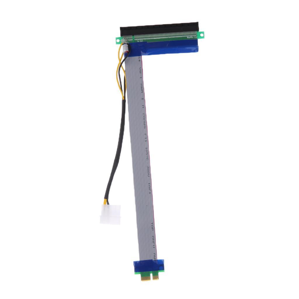 PCI-E Express 1x To 16x Riser Card Ribbon Cable Extender Power Cord 32cm