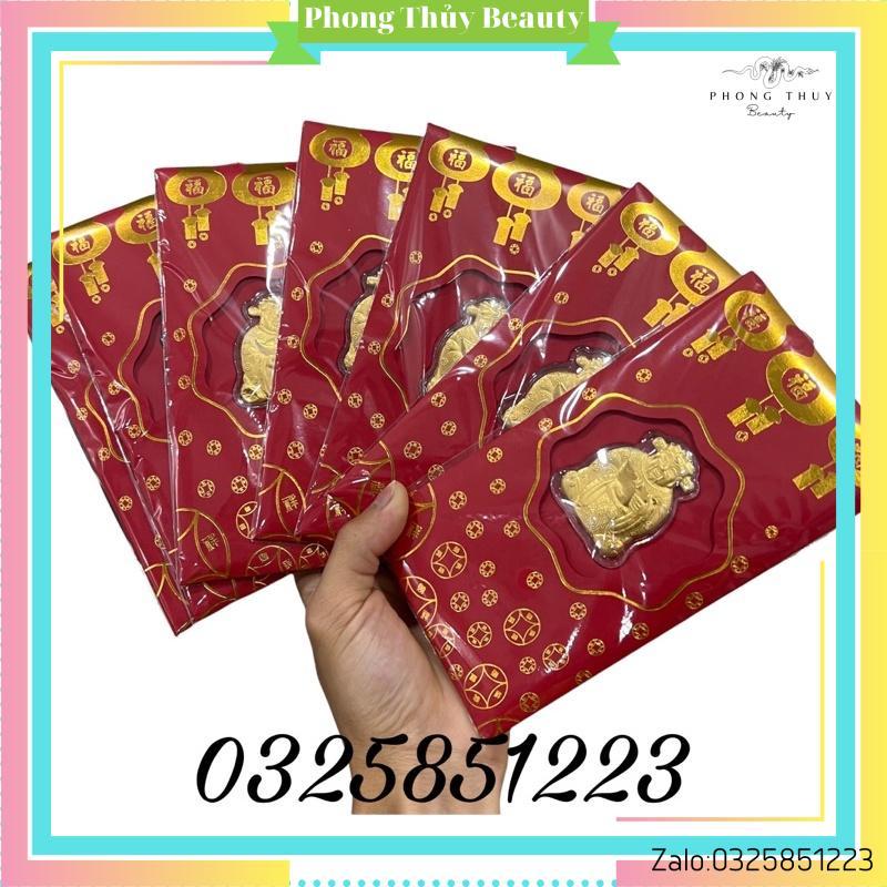 Bao Lì Xì Thần Tài Mạ Vàng 24K May Mắn Rước Tài Lộc