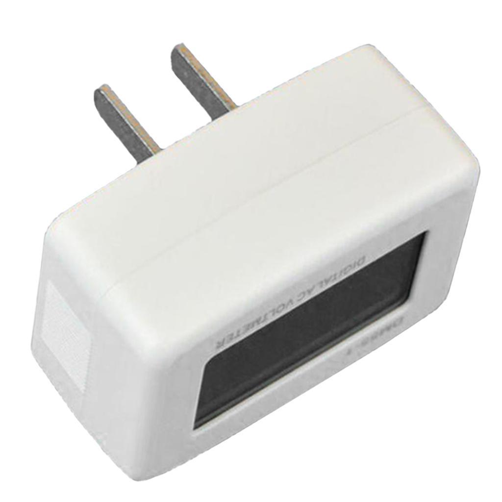 Household LCD Display Digital Voltmeter Ammeter Plug Type US 110V White