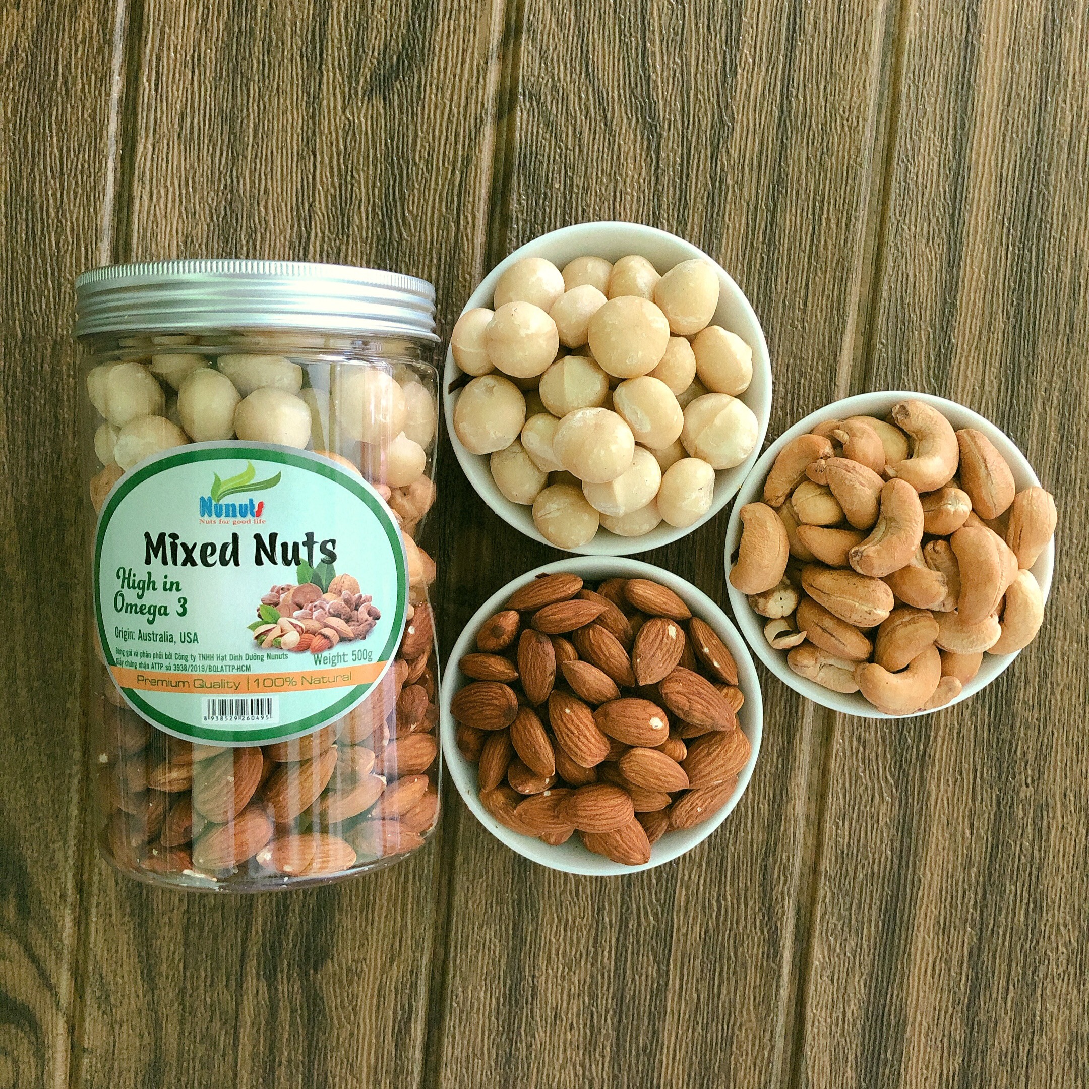 MIX 3 LOẠI HẠT NUNUTS HŨ 500G
