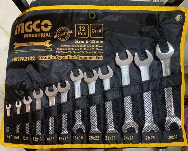 BỘ 12 CỜ LÊ 2 MIỆNG/2 VÒNG 6-32MM INGCO - HÀNG CHÍNH HÃNG