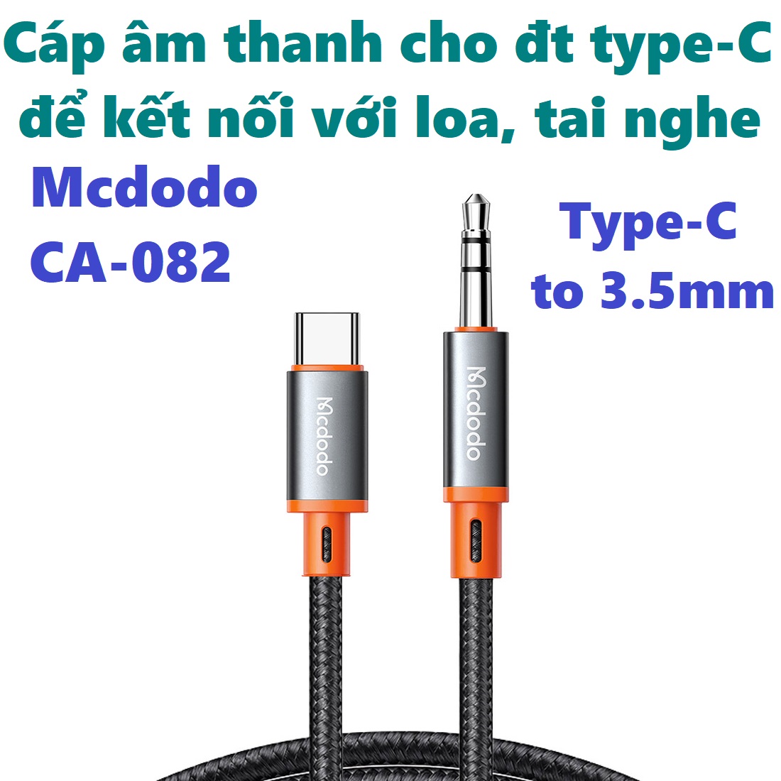 Cáp âm thanh kết nối điện thoại ip máy tính bảng type C với loa tai nghe Mcdodo CA078 CA082 _ Hàng chính hãng