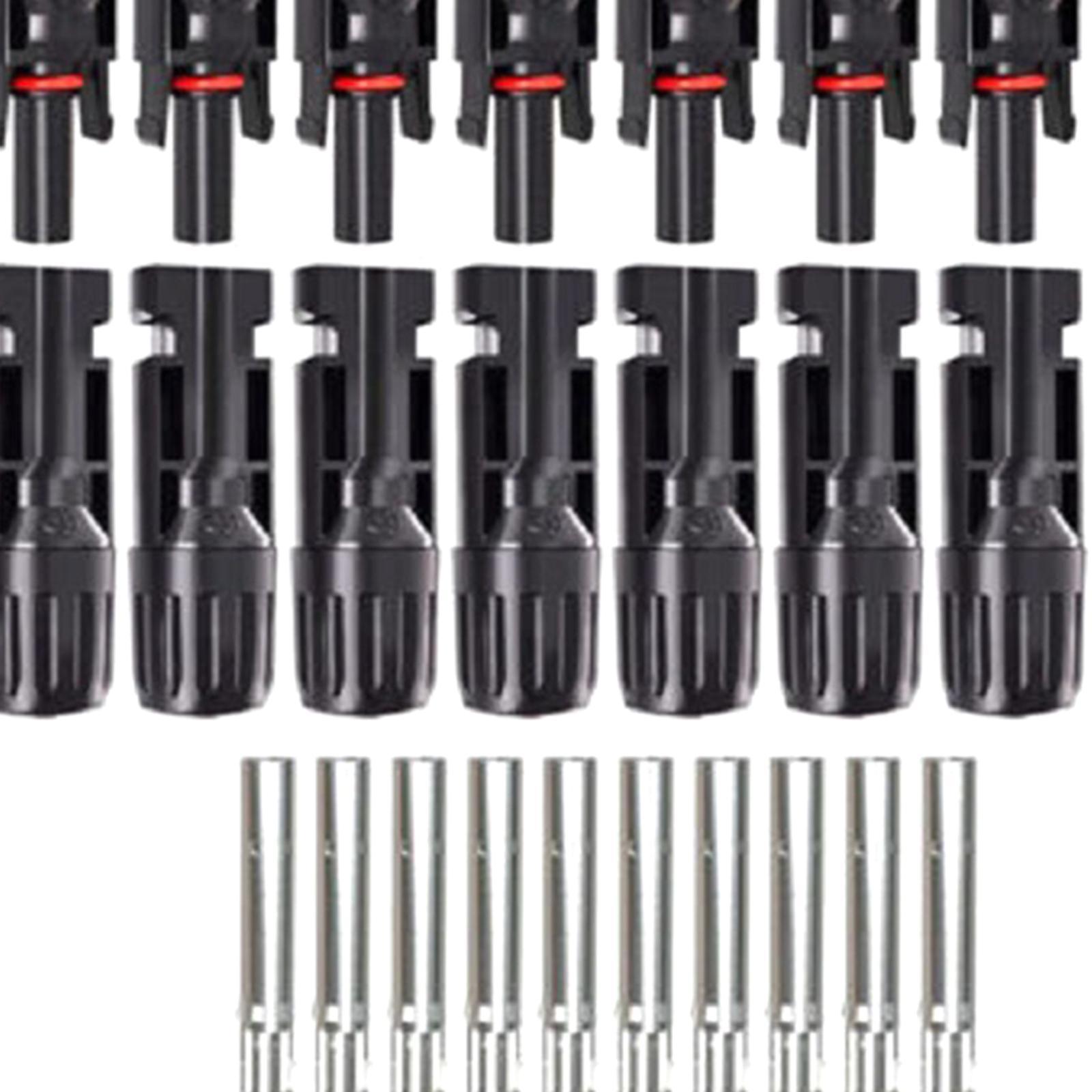 Solar Panel Connectors , Solar Panel Cable Connectors, 10 Pairs Male/Female Line Solar Connectors for Photovoltaic Systems, Garden