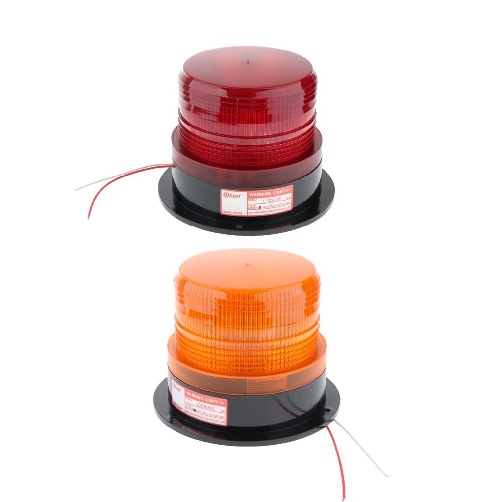 2Pcs 24V Flexible LED Warning Emergency Flash Strobe Rotating Beacon Light Motor