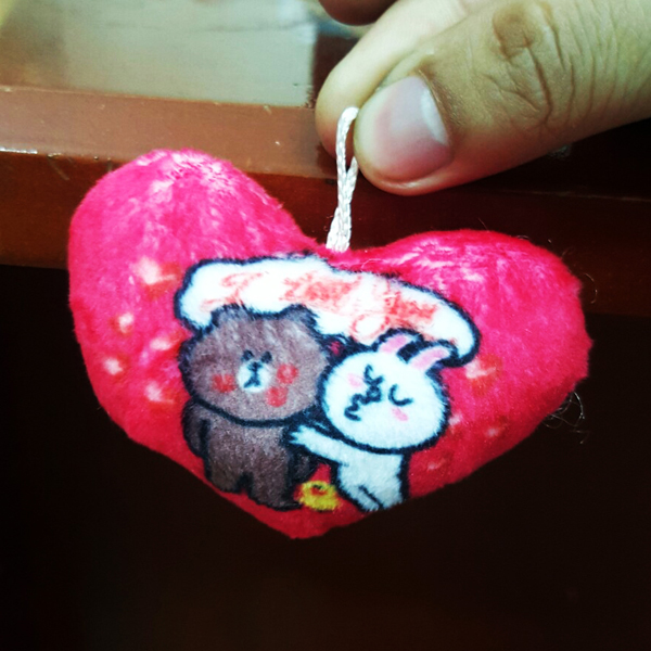 Bộ 2 Móc Khóa Trái Tim Thỏ Cony Và Gấu Brown