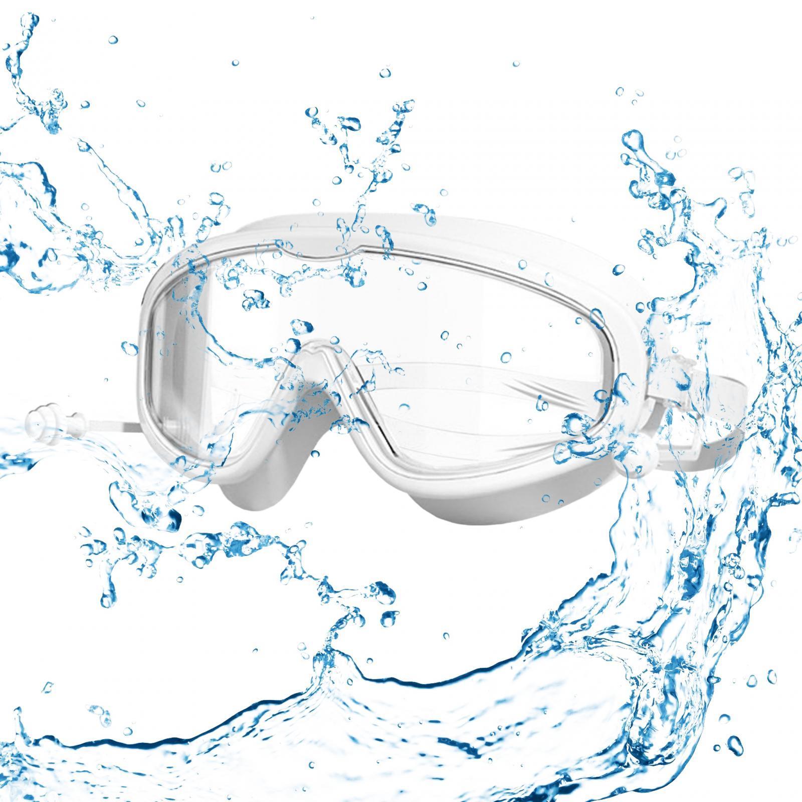 Swimming Goggles with Earplug Large Frame Professional Swim Goggles for Kids