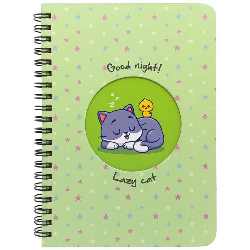 Sổ Lò Xo Teen Kẻ Ngang 80gsm Lazy Cat - The Sun