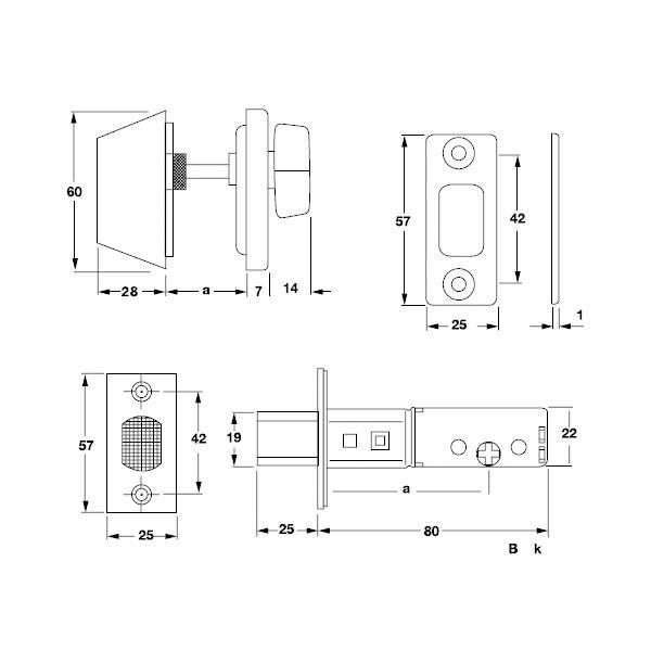 Khóa cóc 1 đầu vặn 1 đầu chìa Hafele 911.22.395