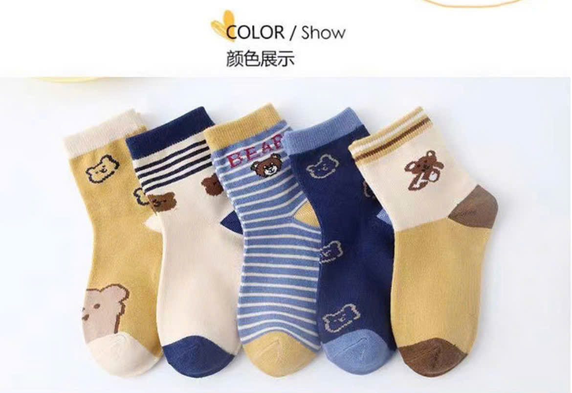 SET 5 ĐÔI TẤT VỚ 36 DỄ THƯƠNG TỪ 1-12 TUỔI DÀNH CHO BÉ GÁI