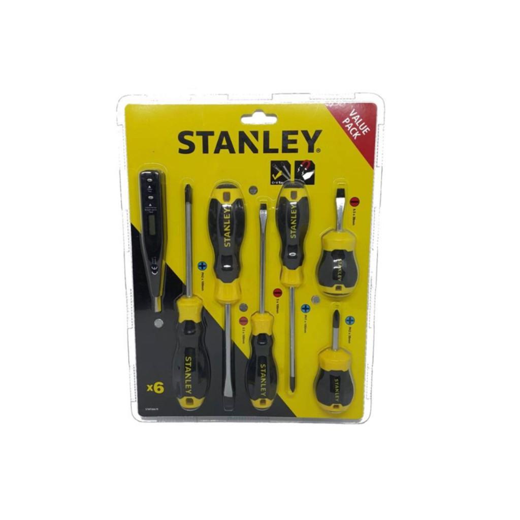 Bộ Tuốc Nơ Vít Đa Năng Cao Cấp 6 Cây Tặng Kèm Bút Thử Điện STANLEY STMT66679 - Chính Hãng