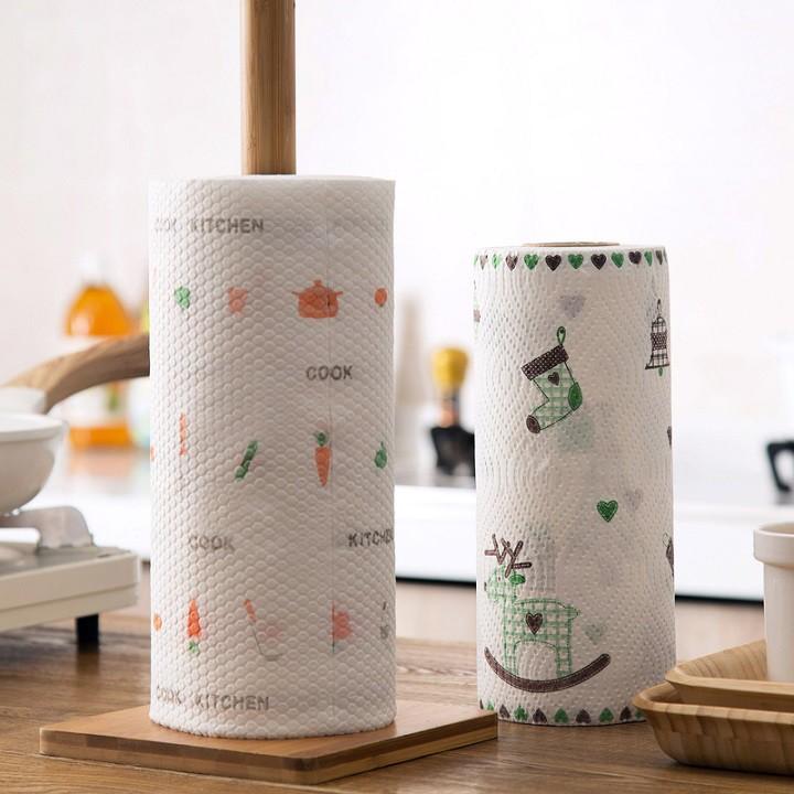 Cuộn giấy lau nhà bếp đa năng màu trắng 100% Rayon có thể giặt được