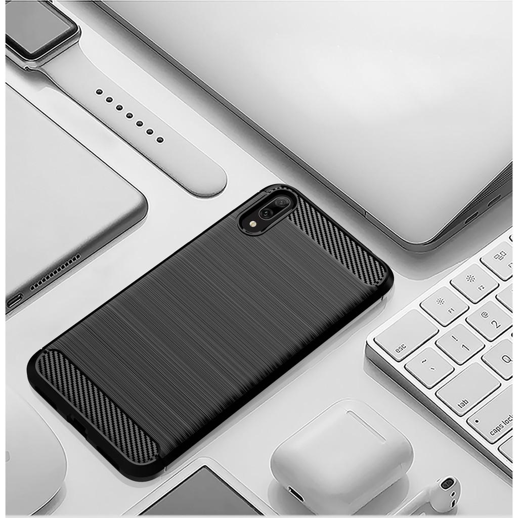 Ốp lưng cho Huawei Y7 Pro 2019 dẻo Carbon phay xước chống sốc chống vân tay