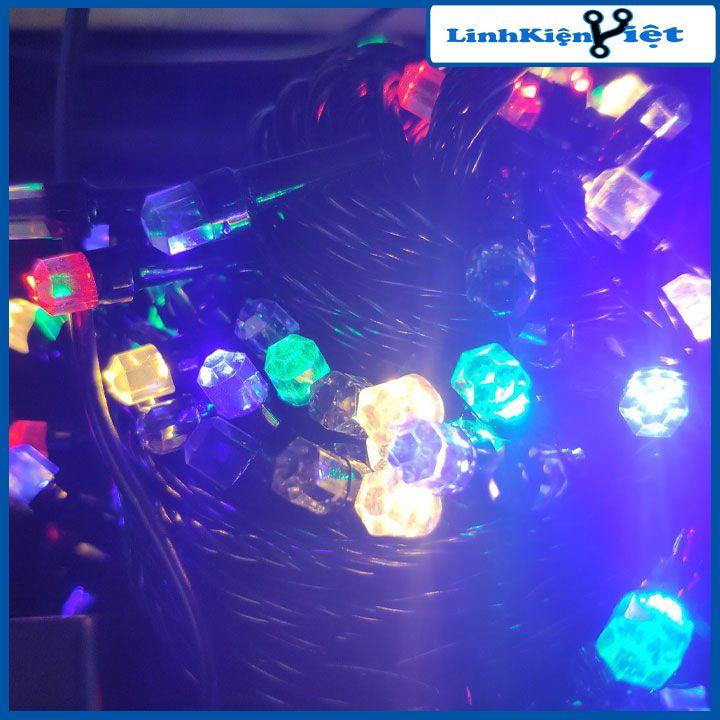 Led dây kim cương đen nhiều màu cuộn 20m điều khiển 8 chế độ trang trí ngoài trời