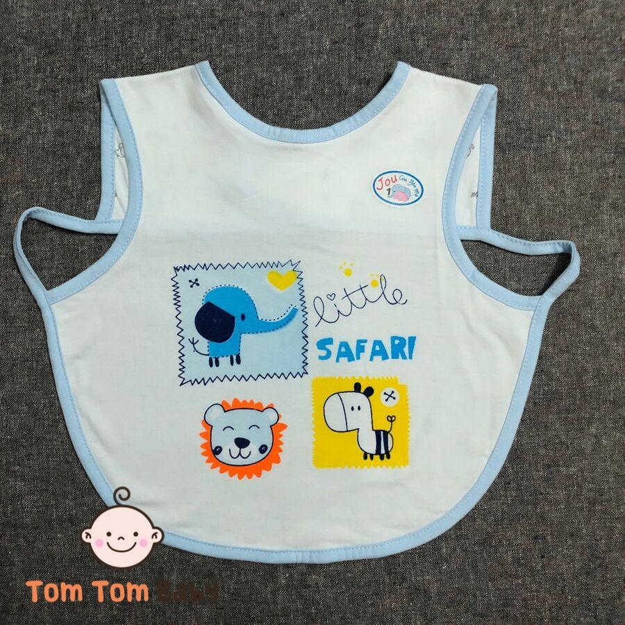 Yếm áo ăn dặm cotton 2 lớp loại lớn JOU cho bé từ 12-18M (miếng dán phía sau)