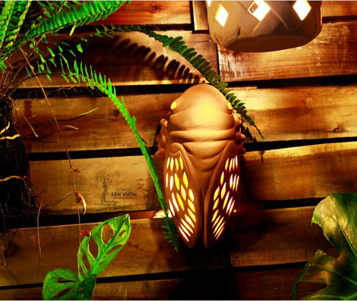 Decor Gốm Đất Nung Trang Trí Hình CON VE (Cicada Terracotta decoration) size 25x15cm