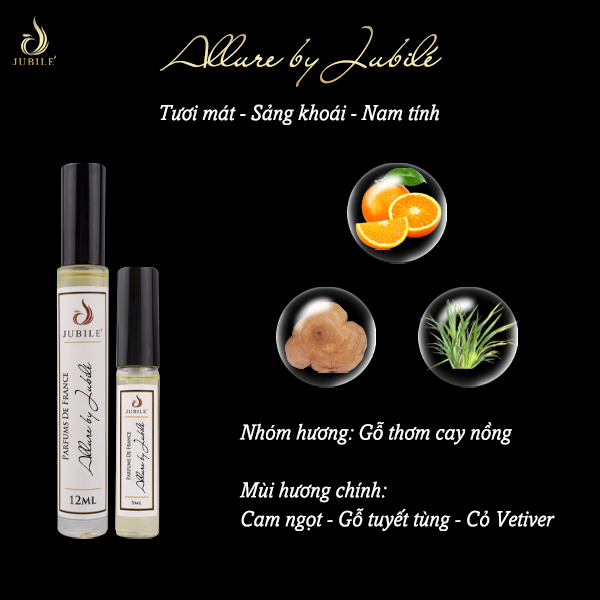 Tinh dầu nước hoa Pháp nam Jubile Perfume Allure SPM  (set 17ml)