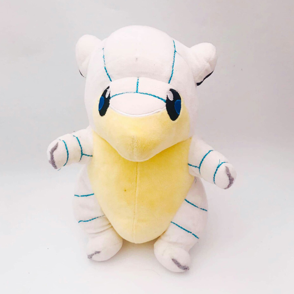 Gấu Bông Pokemon - Chuột Chũi Sandshrew Trắng (25 Cm) Gb201 (Tặng 1 Móc Khóa Dây Da Pu Đính Đá Lấp Lánh)