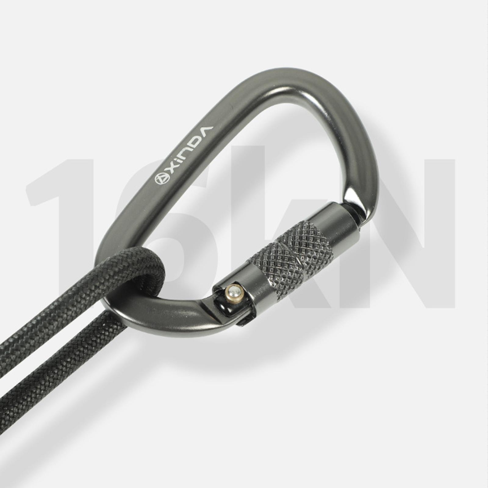 Climbing Ascender , Adjustable Rappelling Descender Foot Loop Ascender with Carabiner for Caving Working Adventure Arborist Climbing