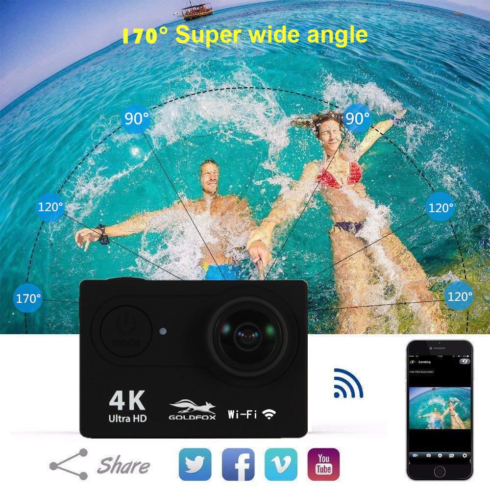 Camera thể thao 4K H9R Ultra HD WiFi Video hành động điều khiển từ xa 2.0 "170d Máy quay thể thao chống nước DVR DV Cam Cam