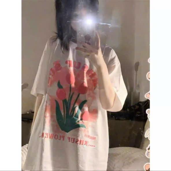 Áo Phông Hoa In Nổi Chữ TULIP CRHSUP Nam Nữ Đều Mang Được Chất Liệu áo Bao Đẹp Và Dày Dặn Siêu CuTe Hot Trend HTM FASHION