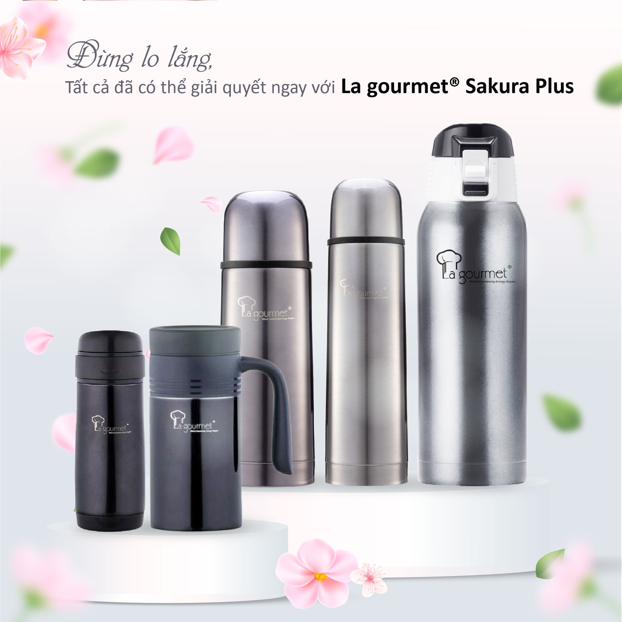 Bình giữ nhiệt cao cấp La gourmet Sakura Plus 750ml - 338648