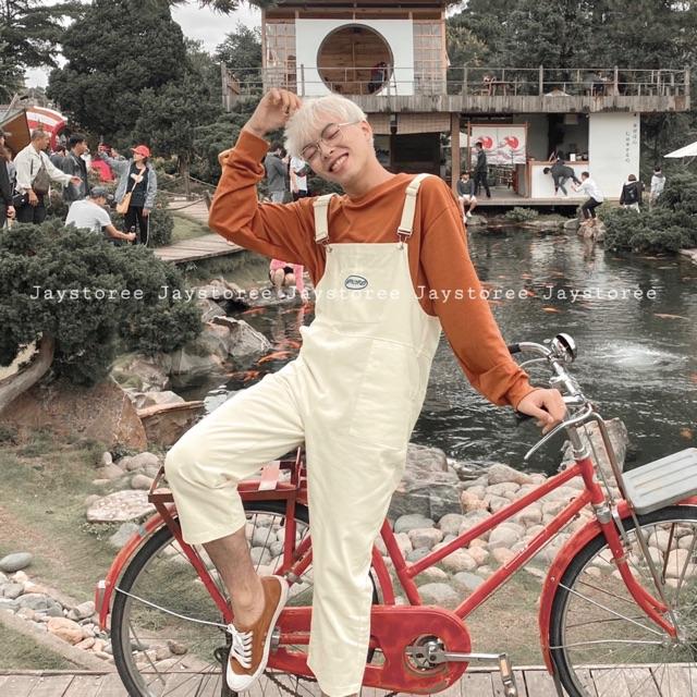 Yếm Kaki Unisex ️ Quần Yếm kaki ĐEN/ KEM unisex Nam nữ unisex