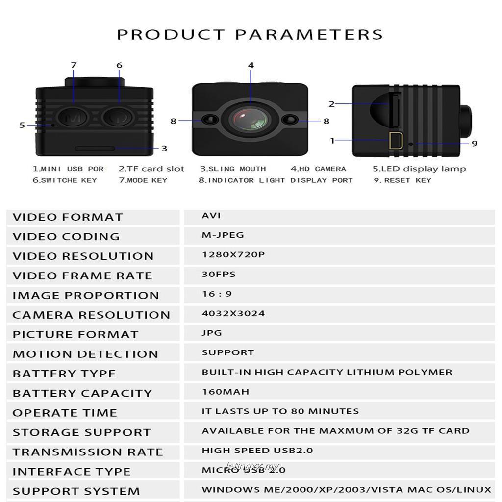 Camera Hành Trình Mini Sq12 Sq10 Sq11 1080p Cho Xe Hơi