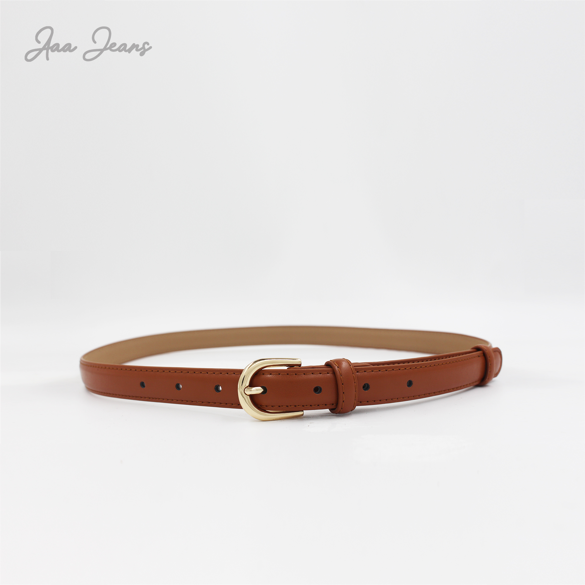 Thắt Lưng Da Thật Bản Nhỏ 2cm Aaa Jeans – Nâu đậm
