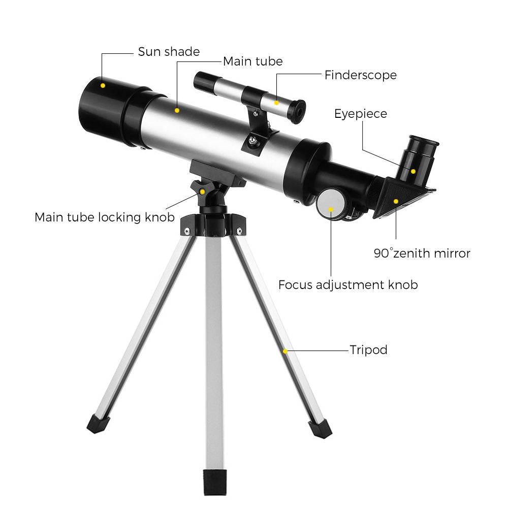 F36050 Astronomical Telescope for Kids and Beginners 90X Magnification Telescope with Finder Scope 2 Eyepieces and Tripod