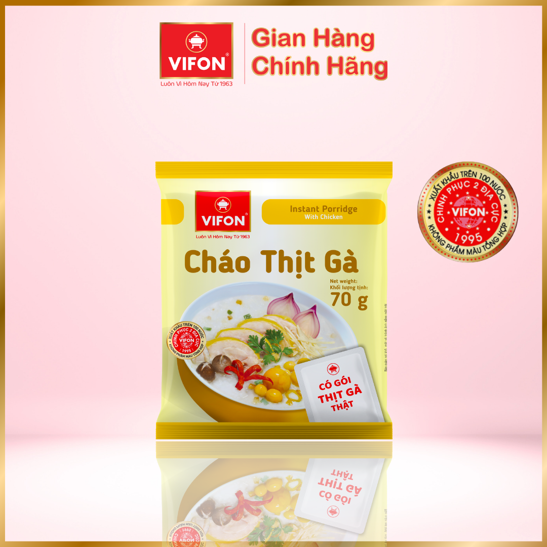 Thùng 50 Cháo Thịt Gà VIFON có Gói Thịt Thật 27gr