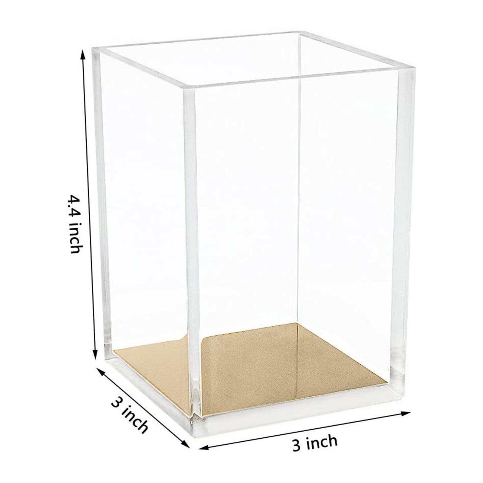2x Transparent Makeup Brush Holder Cosmetic Storage Desktop Organizer Container