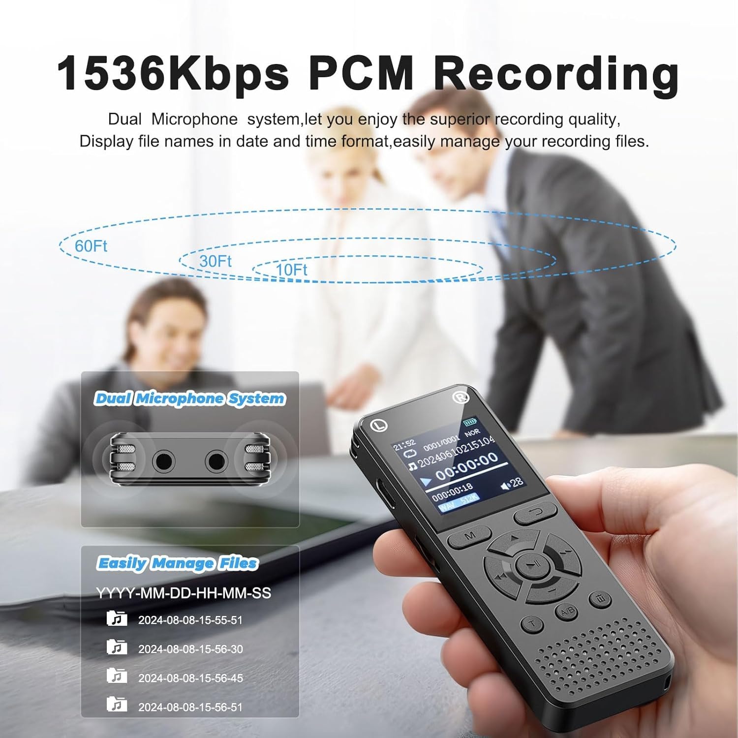 Máy Ghi Âm Chuyên Nghiệp V58 Bộ Nhớ Trong 64GB - Hàng Nhập Khẩu