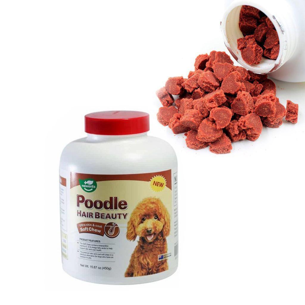 Viên dưỡng lông cho chó Poodle Hair Beauty giúp lông dày, bóng mượt, chắc khỏe rõ rệt sau khi sử dụng