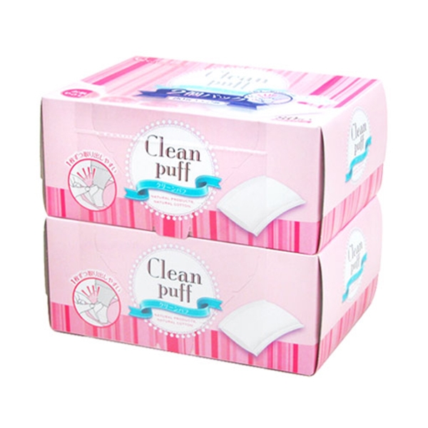 Combo 2 hộp Bông tẩy trang cao cấp Cotton Labo Clean Puff Nhật Bản (80 miếng/hộp x 2)