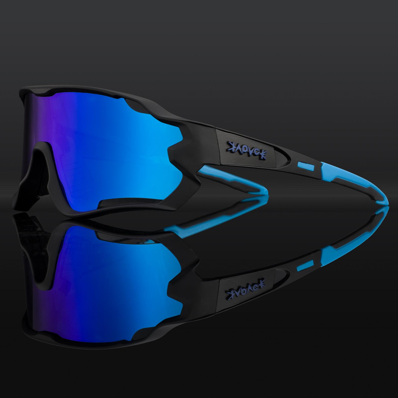 Kapvoe Cycling Kính râm nam nữ MTB Kính xe đạp UV400 Bảo vệ câu cá phân cực Kính bảo vệ xe đạp Thiết bị thể thao Color: KEBR-01 Lenses Color: 5 LENS