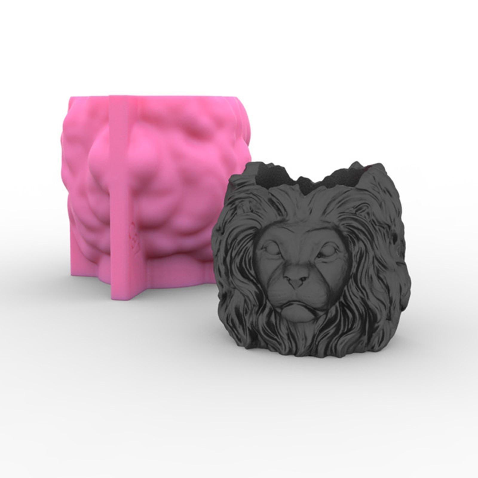 Lion Head Shape Plant Pots Silicone  DIY Candle