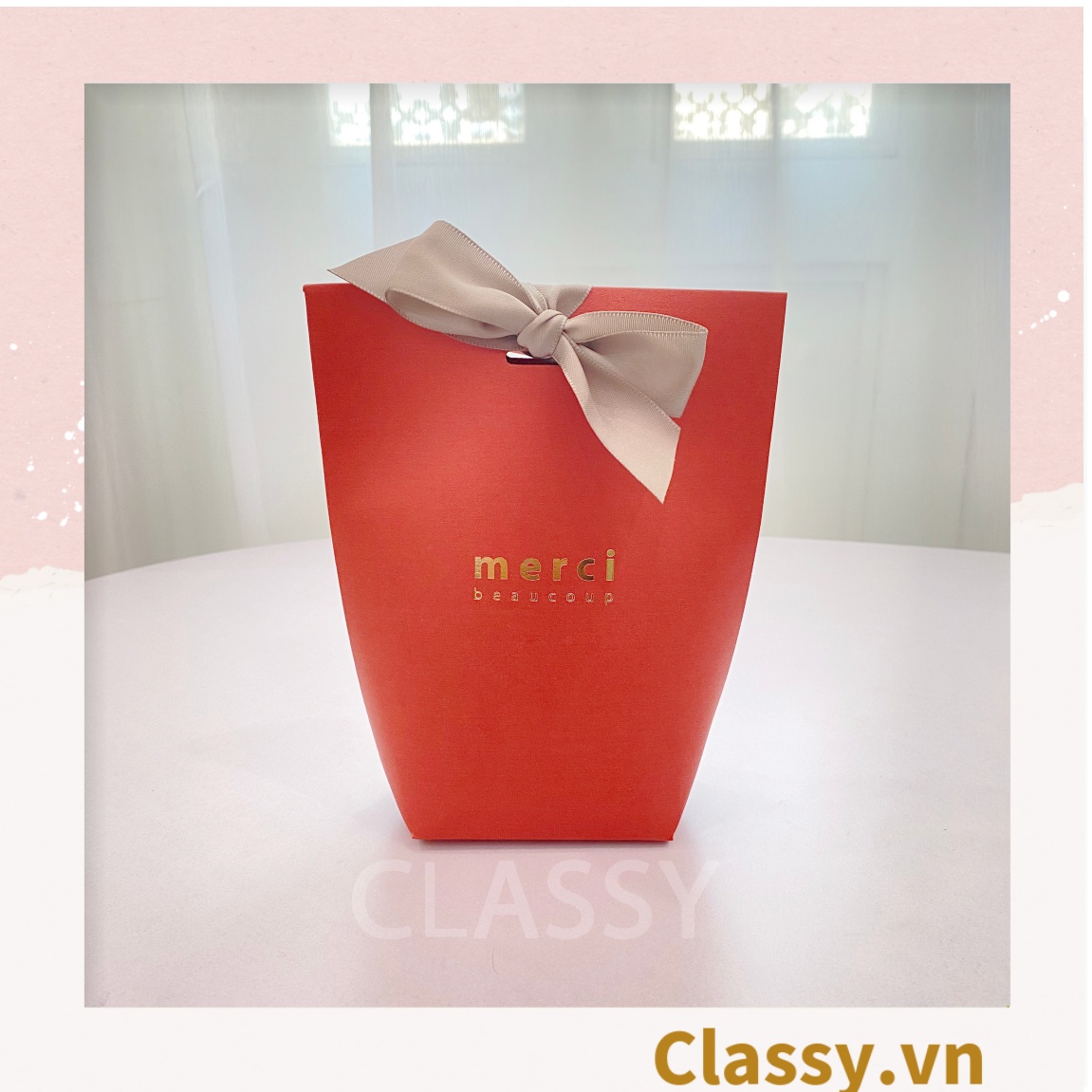 Túi giấy đựng quà Size Trung đơn sắc dễ thương 8x5,5x16,5cm đựng son, trang sức, nước hoa Q558
