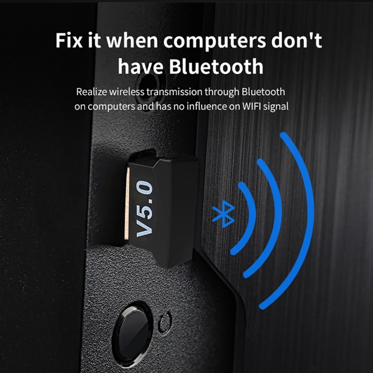 Bộ thu phát không dây Usb bluetooth 5.0 dùng cho máy tính laptop  D558