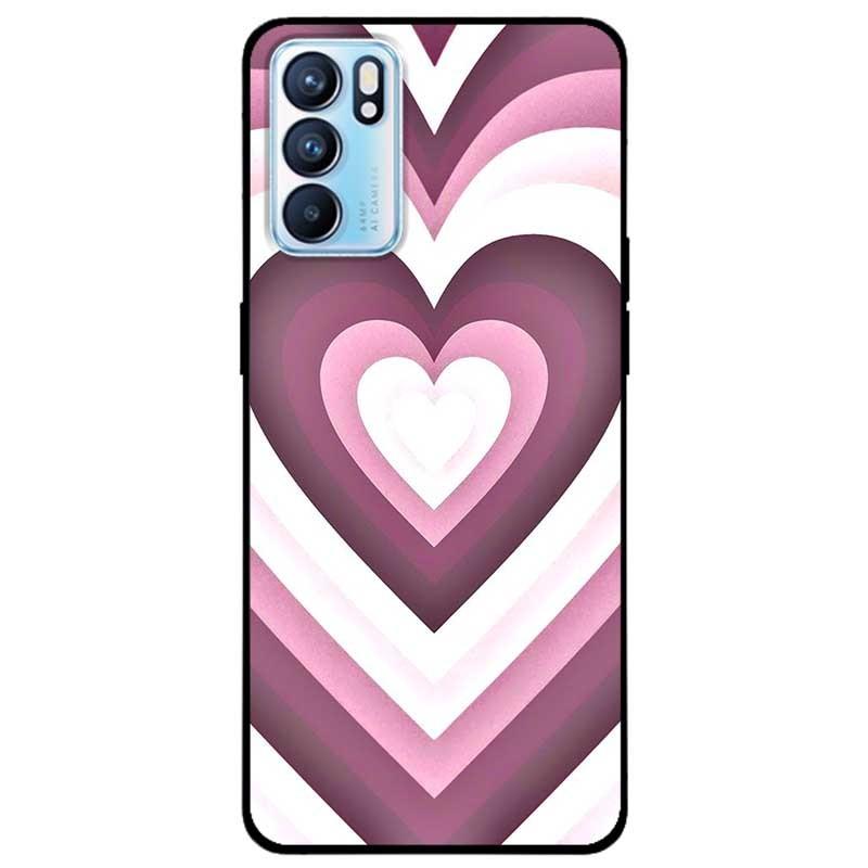 Ốp lưng dành cho Oppo Reno 6 - Oppo Reno 6Z - Tim Ô Vuông Nhiều Màu