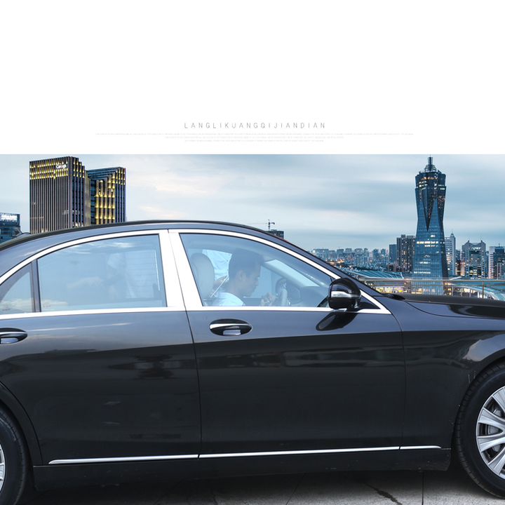 Bộ 4 thanh nẹp inox cột B cánh cửa xe ô tô Maybach, Mercedes dòng S-Class đời từ 2014-2020