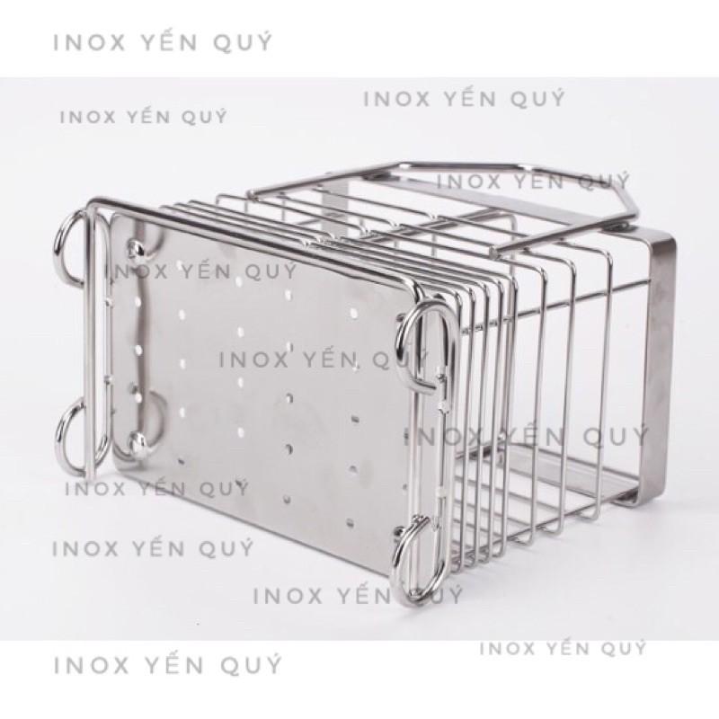 Ống đũa inox 304 đặt bàn có khay nước tặng kèm miếng dán